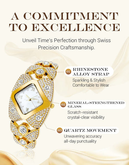 Suhana™ 💸 Royal Edition💸😍 Women’s Luxurious Limited Rhinestone TimePiece Quartz Watch🔥 ⭐