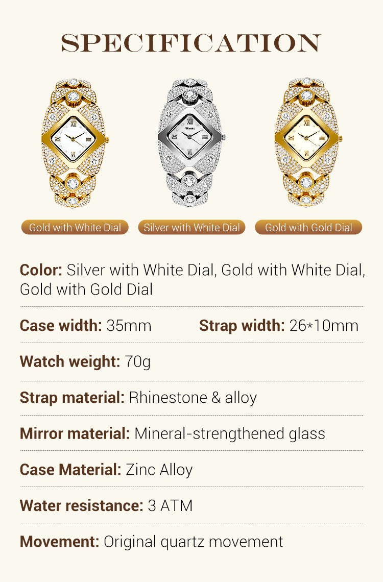 Suhana™ 💸 Royal Edition💸😍 Women’s Luxurious Limited Rhinestone TimePiece Quartz Watch🔥 ⭐