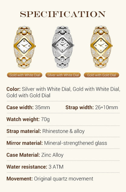 Suhana™ 💸 Royal Edition💸😍 Women’s Luxurious Limited Rhinestone TimePiece Quartz Watch🔥 ⭐