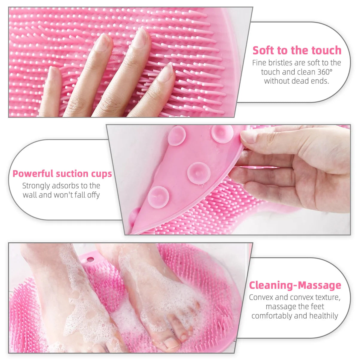 Silicone Shower Foot Scrubber Mat